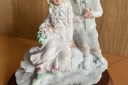 Vintage A. Belcari Figurine - Two children sitting on a rock.