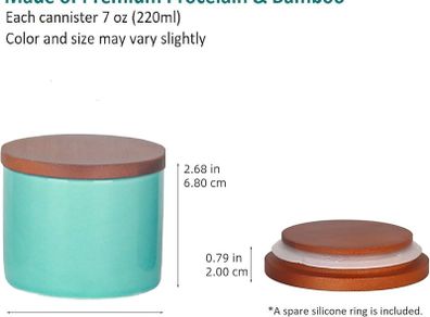 Brand New HASAYAKI Storage Jars, Set of 3 Stackable Ceramic Canisters 220 ml x3