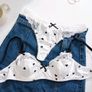 White Lingerie Set with Black Hearts & Bows Size M Image 3