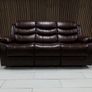 SALE..!! Roma 3+2 Brown & Cream Leather Recliner Sofa Set Image 2