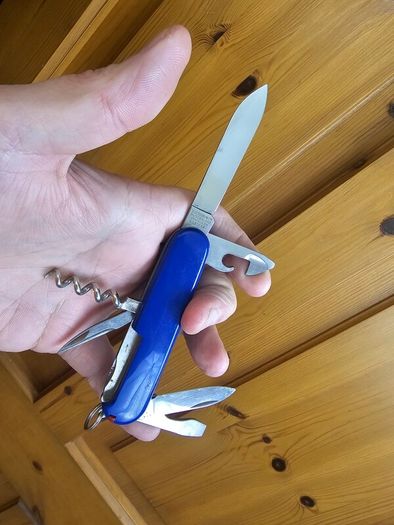 Vintage Elinox Stamp Discontinued Victorinox 91mm Standard model with Modern handles installed