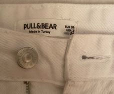 Pull & Bear White Straight-Leg Jeans