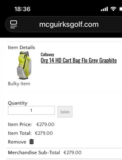 Calloway waterproof lightweight golf bag