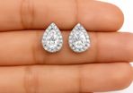Certified Moissanite Teardrop Earrings  1.0ct Each