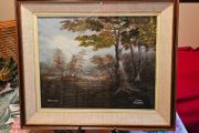 Danny Brennan,Beautiful Original Irish Landscape Painting in Frame  "On the Bank at Woodstown, Co. Waterford"