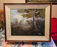 Danny Brennan,Beautiful Original Irish Landscape Painting in Frame  "On the Bank at Woodstown, Co. Waterford"