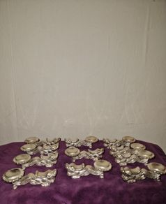 Collection of 11 Vintage Chinese Dragon chopstick and spoon holder