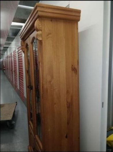 Solid wood Display Cabinet/ Book Case with double doors, shelves and storage.