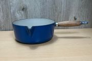 Vintage Le Creuset 22 Cast Iron Saucepan - Cobalt Blue Enamel Made in France