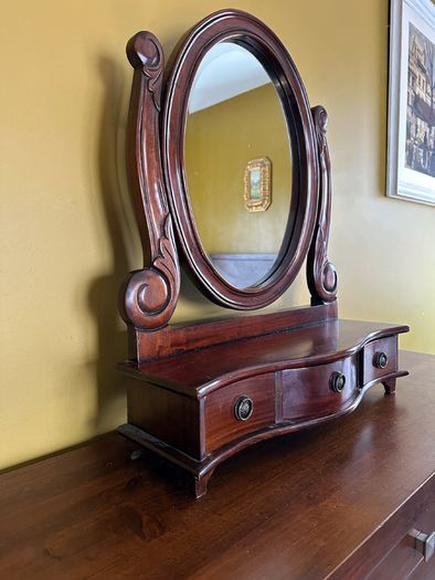 Solid Mahogany Chest of Drawers with Mirror