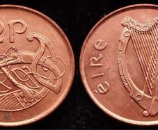 [#2137] - Ireland 1990 | 2 Pence | Irish 2p | KM.21a | BU