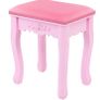 Bedroom Sets Makeup Table 4 Drawers Stool, Pink Image 4