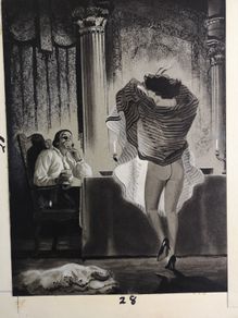 Vintage 50's / 60's original pulp fiction magazine art