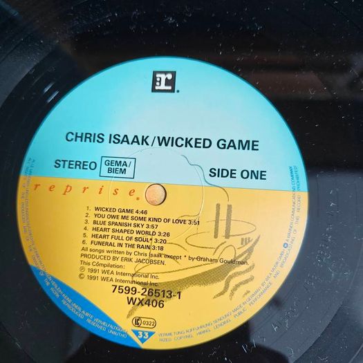 Chris Isaak, Wicked Game LP, Europe Press, Rare