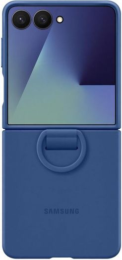 Samsung Silicone Case with Ring Folding Silicone Case with Ring for Galaxy Z Flip7, Blue,original
