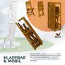 Folding Bistro Set for 2  Acacia Wood with Storage Shelves & 2 Chairs Image 4