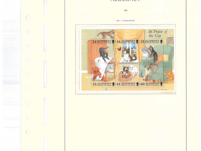 1983-1999 Alderney Stamp collection including commemorative and definitive stamps on Lighthouse hingeless pages (16 pages)