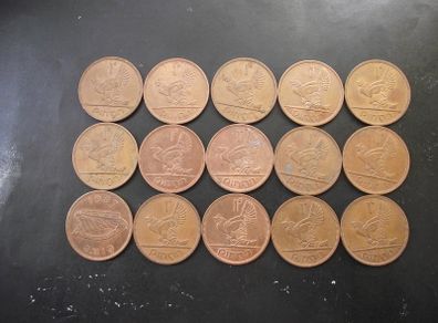 15 Irish coins x One Penny (1967) Nice condition