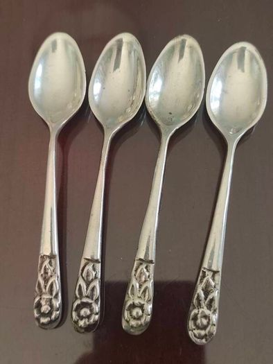 Solid silver Mexico floral teaspoon