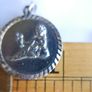 Vintage  Silver  Virgo Charm, Zodiac Sign Virgin, Old Astrology Medal Pendant, 1" -  3,91g Image 7
