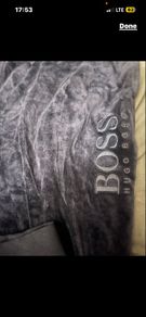 Hugo Boss Velour Pants towelling trouser Hugo Boss Tracksuit cotton terry Bottoms jogging navy Size xl