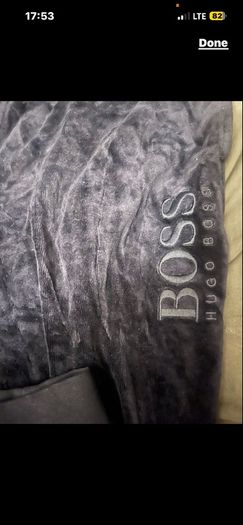 Hugo Boss Velour Pants towelling trouser Hugo Boss Tracksuit cotton terry Bottoms jogging navy Size xl