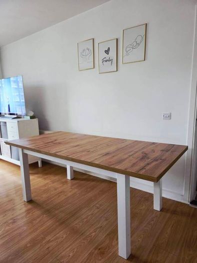 Dining Table - Extendable - Oak & White