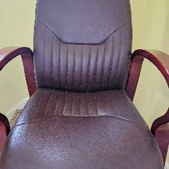 Brown Leather Orthopedic Armchair