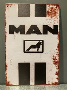 Man Trucks Tin Metal sign