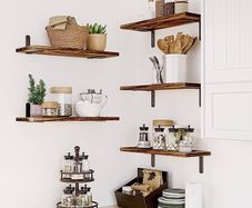 Shelves Wood Wall Mounted Shelf, Rustic Shelves Set Of 5 Multiple Colours Available (free Shipping)