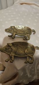 Brass Pig Trinket Dishes (Pair) -