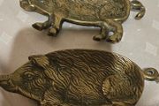 Brass Pig Trinket Dishes (Pair) -