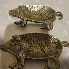 Brass Pig Trinket Dishes (Pair) -