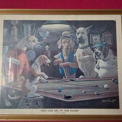 Framed picture Arthur Sarnoff Large Pub dogs