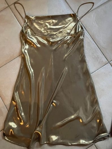 Viral Zara gold cocktail dress