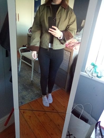 New Look Khaki Cropped Jacket Size 6