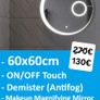 LED Bathroom Mirror Makeup 60cm Round Image 2
