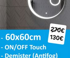 LED Bathroom Mirror Round Makeup Antifog Cosmetic
