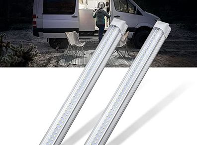 2Pcs 108 LED Car Interior White Strip Light Bar Car Interior Lamp with On/Off Switch Van Cabin Lorry Truck Camper Boat Camper