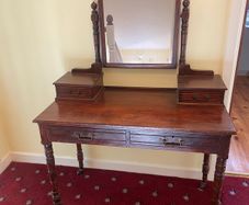 Antique-Style Wooden Dressing Table / Vanity with Mirror