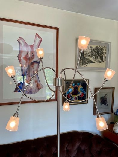 Rare IKEA Kryssbo Medusa Tentacle Jellyfish Stainless Floor Dimmer Accent Lamp