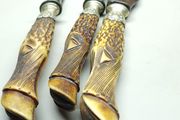 Antique Sheffield Carving Set Stag Antler Handles  Cooper Brothers