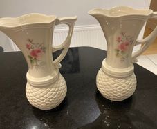 Donegal Parian ware pair of 9 inch Ewers