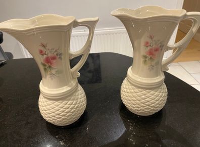 Donegal Parian ware pair of 9 inch Ewers