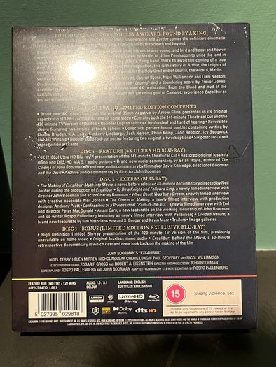 Excalibur 4K UHD Limited Edition 3 Disk Set - Mint New Sealed
