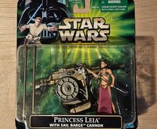Star Wars Princess Leia With Sail Barge Cannon. 3.75" Scale (Some Edge Wear To The Card) New & Unopened