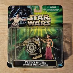 Star Wars Princess Leia With Sail Barge Cannon. 3.75" Scale (Some Edge Wear To The Card) New & Unopened
