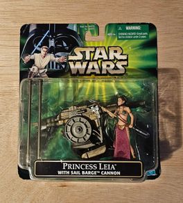 Star Wars Princess Leia With Sail Barge Cannon. 3.75" Scale (Some Edge Wear To The Card) New & Unopened