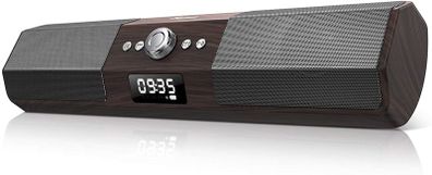 Computer Speakers Bluetooth Wireless: 110dB Deep Bass Vintage Mini Soundbars with Noise Filter Wooden PC Speakers with Sound Guide Port Stereo Desktop Speakers for PC|Laptop|Phone|TV|Tablet