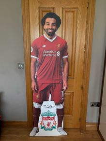 Virgil Van Dijk and Mo Salah cardboard cutouts Liverpool FC